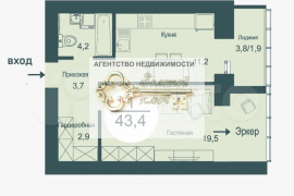 1-к. квартира, 43,4 м², 15/17 эт.