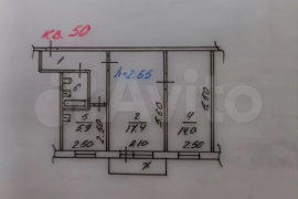 2-к. квартира, 47,2 м², 3/5 эт.