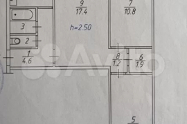 3-к. квартира, 57,8 м², 1/5 эт.
