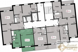 1-к. квартира, 40 м², 3/16 эт.