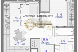2-к. квартира, 38,9 м², 17/25 эт.