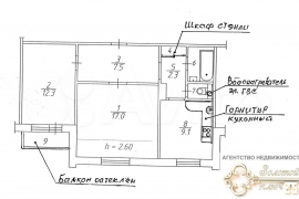 2-к. квартира, 52,3 м², 6/9 эт.