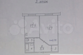 1-к. квартира, 40,3 м², 3/5 эт.