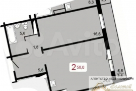 1-к. квартира, 56,6 м², 3/17 эт.