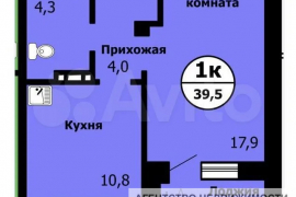 1-к. квартира, 38,4 м², 8/19 эт.