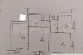 3-к. квартира, 63 м², 2/2 эт.