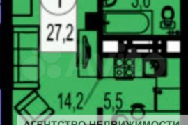 1-к. квартира, 25,7 м², 5/25 эт.