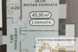 1-к. квартира, 45,4 м², 9/16 эт.