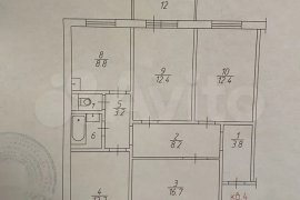 4-к. квартира, 84 м², 3/10 эт.