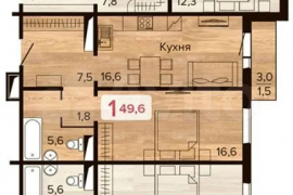 1-к. квартира, 49,6 м², 14/17 эт.