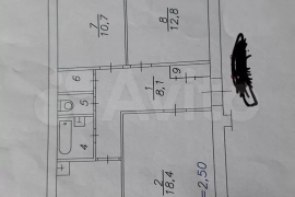 3-к. квартира, 64,4 м², 5/5 эт.