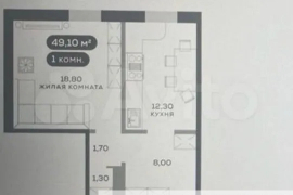 1-к. квартира, 49 м², 1/17 эт.