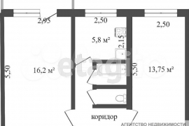 2-к. квартира, 45 м², 5/5 эт.