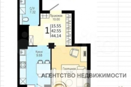 1-к. квартира, 44,1 м², 11/25 эт.