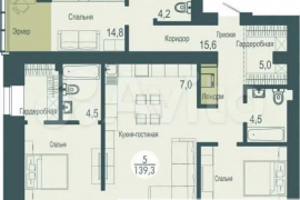 5-к. квартира, 140,2 м², 12/17 эт.