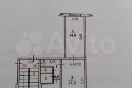 2-к. квартира, 44,2 м², 5/5 эт.