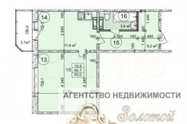 1-к. квартира, 43 м², 6/9 эт.