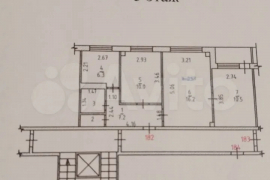3-к. квартира, 53,4 м², 5/9 эт.