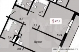 1-к. квартира, 47 м², 2/17 эт.