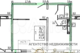 1-к. квартира, 45,8 м², 7/17 эт.