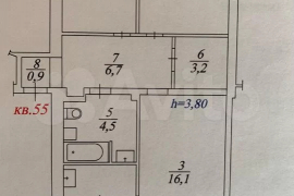 3-к. квартира, 57,7 м², 6/6 эт.