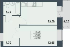 Продается 1-комн. квартира, 39,08 м²
Расположение
