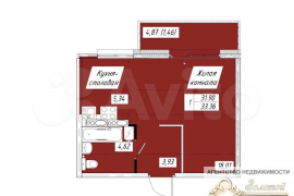 1-к. квартира, 33,4 м², 7/19 эт.