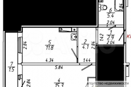 1-к. квартира, 42 м², 15/17 эт.