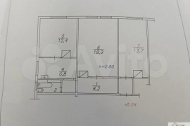 3-к. квартира, 62,4 м², 2/2 эт.