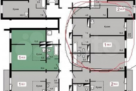1-к. квартира, 49,3 м², 2/17 эт.