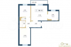 2-к. квартира, 58,1 м², 12/17 эт.
