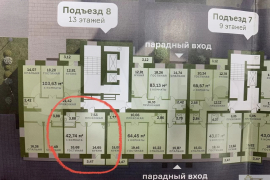 1-к. квартира, 43,8 м², 11/14 эт.