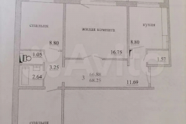 3-к. квартира, 67 м², 4/10 эт.
