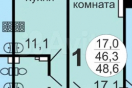 1-к. квартира, 46,3 м², 9/24 эт.