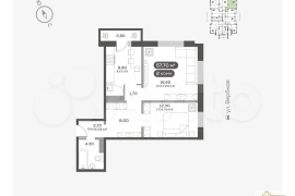 2-к. квартира, 57,7 м², 14/17 эт.