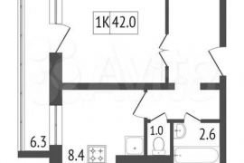 1-к. квартира, 40,4 м², 2/17 эт.