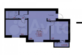 2-к. квартира, 73,7 м², 6/8 эт.