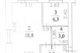 1-к. квартира, 29,6 м², 5/5 эт.