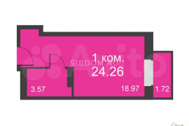 Квартира-студия, 23,9 м², 1/25 эт.
