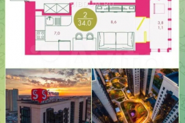 2-к. квартира, 34 м², 14/17 эт.