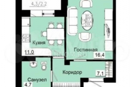 1-к. квартира, 41,5 м², 10/19 эт.