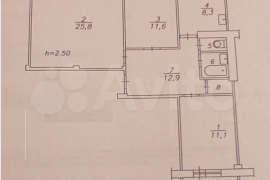 Доля в 3-к. квартире, 74 м², 4/9 эт.