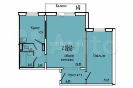Продается 2-комн. квартира, 62 м²
Расположение
