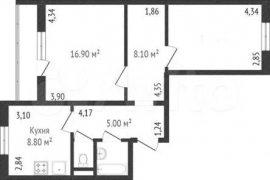 2-к. квартира, 54,6 м², 10/10 эт.