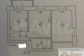 3-к. квартира, 60 м², 3/9 эт.